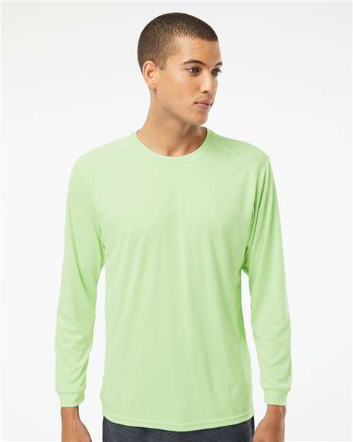 Paragon 210 Unisex Long Islander Performance Long Sleeve T-Shirt - Limeade - model front