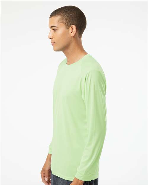 Paragon 210 Unisex Long Islander Performance Long Sleeve T-Shirt - Limeade - model side
