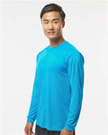 Paragon 210 Unisex Long Islander Performance Long Sleeve T-Shirt - Turquoise - model side