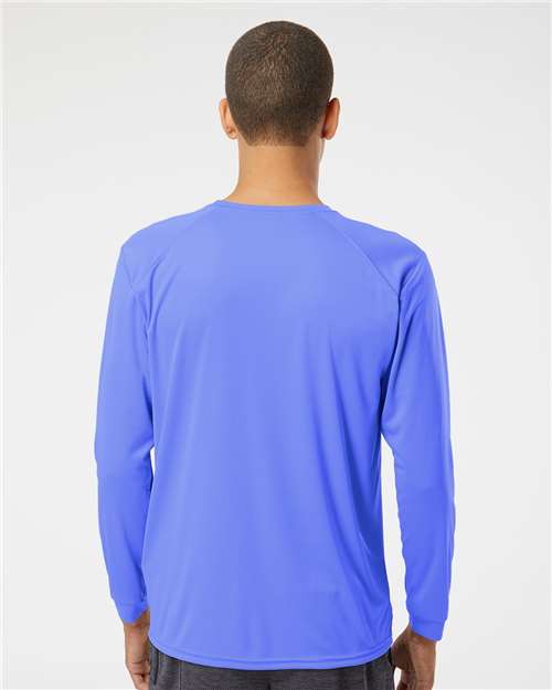 Paragon 210 Unisex Long Islander Performance Long Sleeve T-Shirt - Bimini Blue - model back