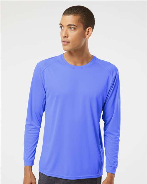 Paragon 210 Unisex Long Islander Performance Long Sleeve T-Shirt - Bimini Blue - model front