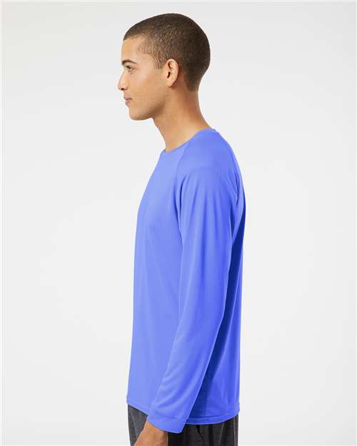 Paragon 210 Unisex Long Islander Performance Long Sleeve T-Shirt - Bimini Blue - model side