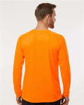 Paragon 210 Unisex Long Islander Performance Long Sleeve T-Shirt - Neon Orange - model back