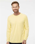 Paragon 210 Unisex Long Islander Performance Long Sleeve T-Shirt - Pale Yellow - model front