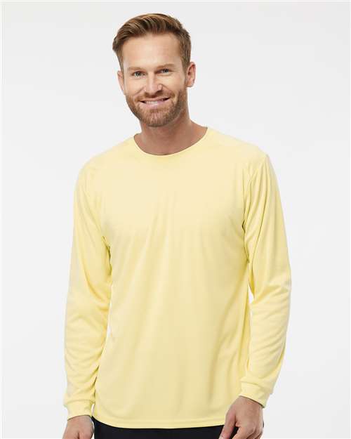 Paragon 210 Unisex Long Islander Performance Long Sleeve T-Shirt - Pale Yellow - model front