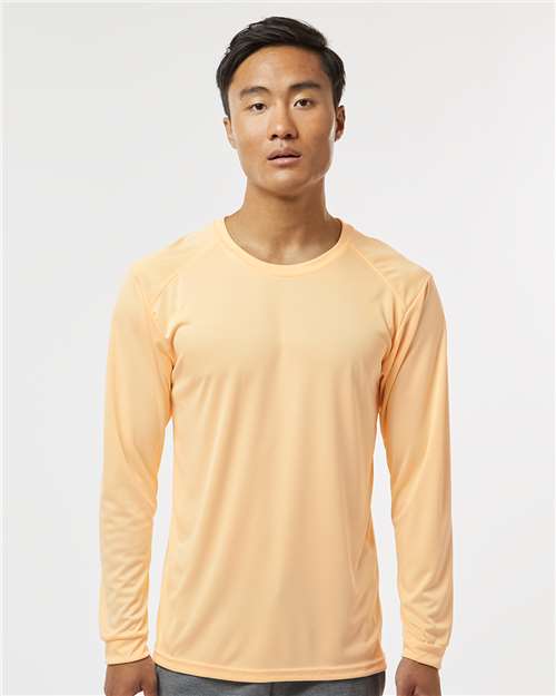 Paragon 210 Unisex Long Islander Performance Long Sleeve T-Shirt - Peach - model front