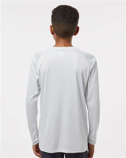 Paragon 218Y Youth Long Islander Performance Long Sleeve T-Shirt - Aluminum - model back