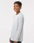 Paragon 218Y Youth Long Islander Performance Long Sleeve T-Shirt - Aluminum - model side