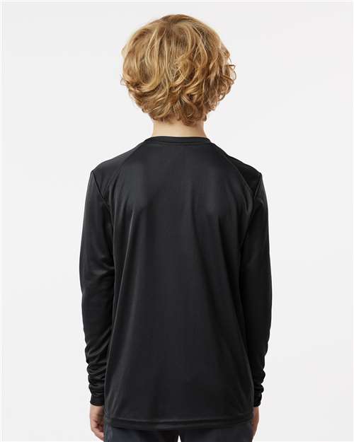 Paragon 218Y Youth Long Islander Performance Long Sleeve T-Shirt - Black - model back