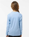 Paragon 218Y Youth Long Islander Performance Long Sleeve T-Shirt - Blue Mist - model back