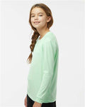 Paragon 218Y Youth Long Islander Performance Long Sleeve T-Shirt - Mint Green - model side