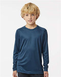 Paragon 218Y Youth Long Islander Performance Long Sleeve T-Shirt - Navy - model front