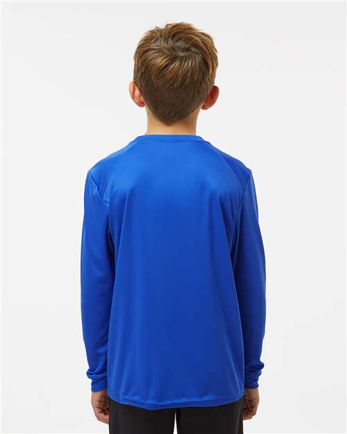 Paragon 218Y Youth Long Islander Performance Long Sleeve T-Shirt - Royal - model back