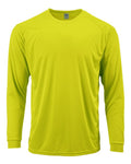 Paragon 218Y Youth Long Islander Performance Long Sleeve T-Shirt - Safety Green - front