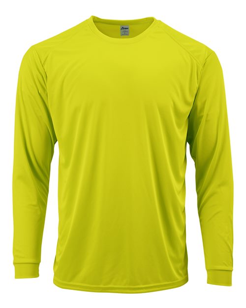 Paragon 218Y Youth Long Islander Performance Long Sleeve T-Shirt - Safety Green - front