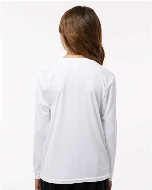 Paragon 218Y Youth Long Islander Performance Long Sleeve T-Shirt - White - model back