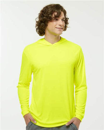 Paragon 220 Unisex Bahama Performance Hooded Long Sleeve T-Shirt - Safety Green - model front