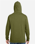J. America 8815 Men's Tailgate Hooded Sweatshirt - Olive - model back