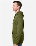 J. America 8815 Men's Tailgate Hooded Sweatshirt - Olive - model side