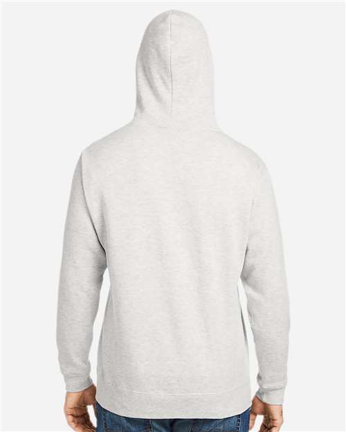 J. America 8815 Men's Tailgate Hooded Sweatshirt - Oatmeal Heather - model back