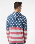 J. America 8815 Men's Tailgate Hooded Sweatshirt - Stars & Stripes - model back