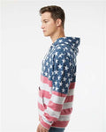 J. America 8815 Men's Tailgate Hooded Sweatshirt - Stars & Stripes - model side