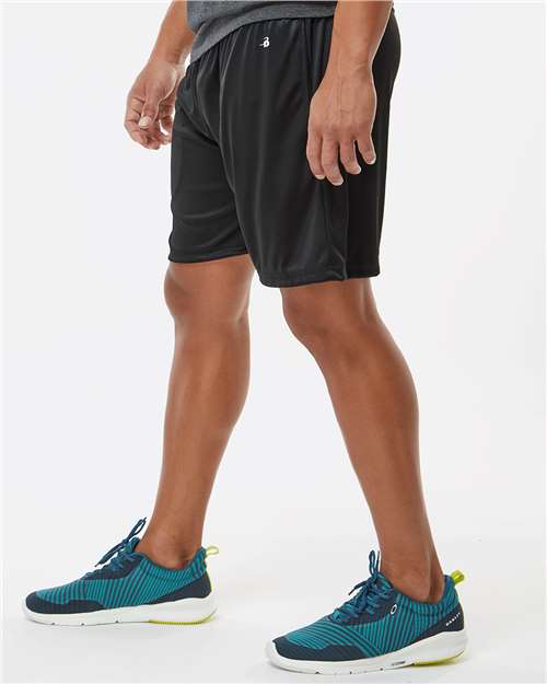 Badger 4146 Men's B-Core 5" Pocketed Shorts - Black - model side