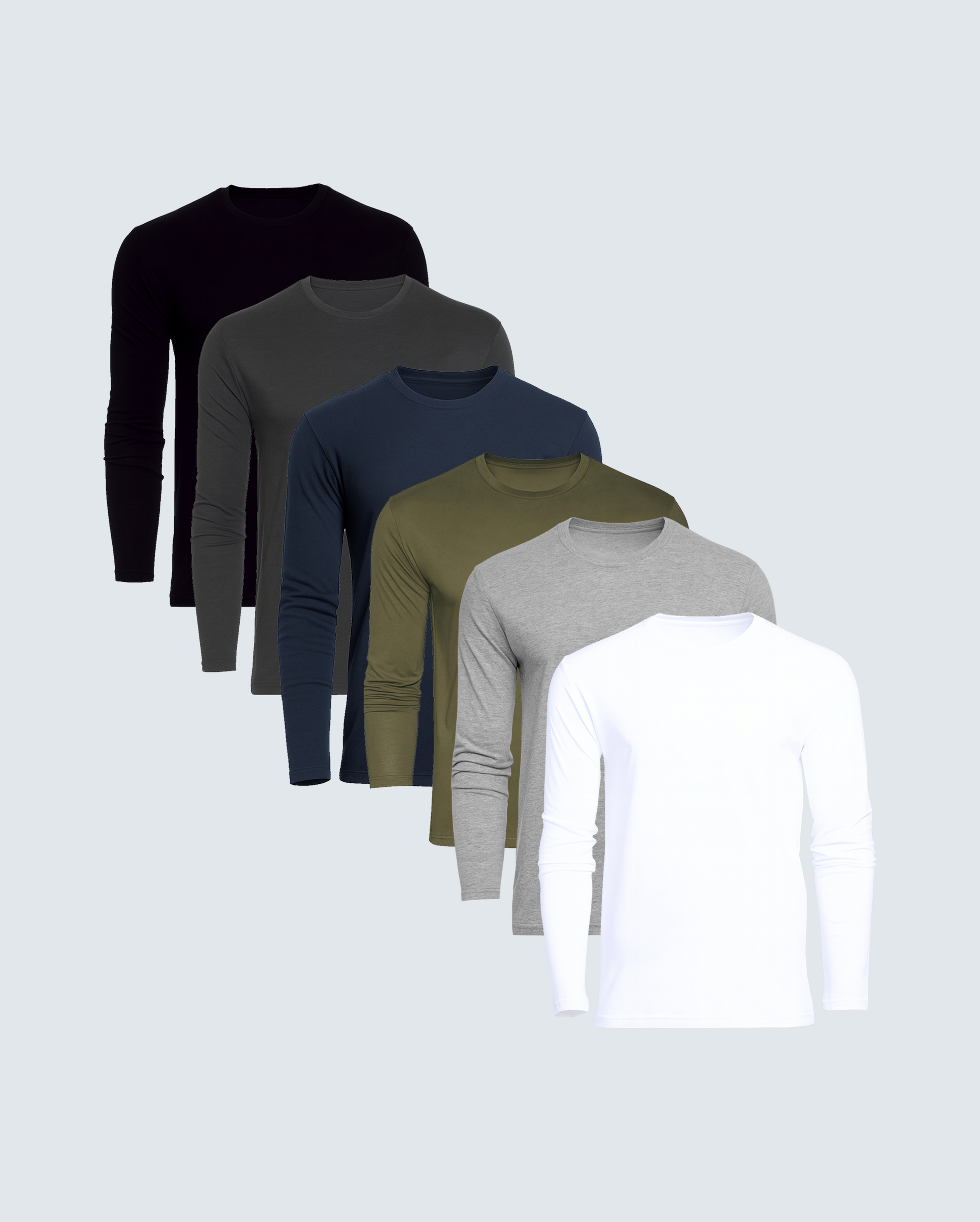 Classic Crew Long Sleeve T-Shirt 6-Pack, front view