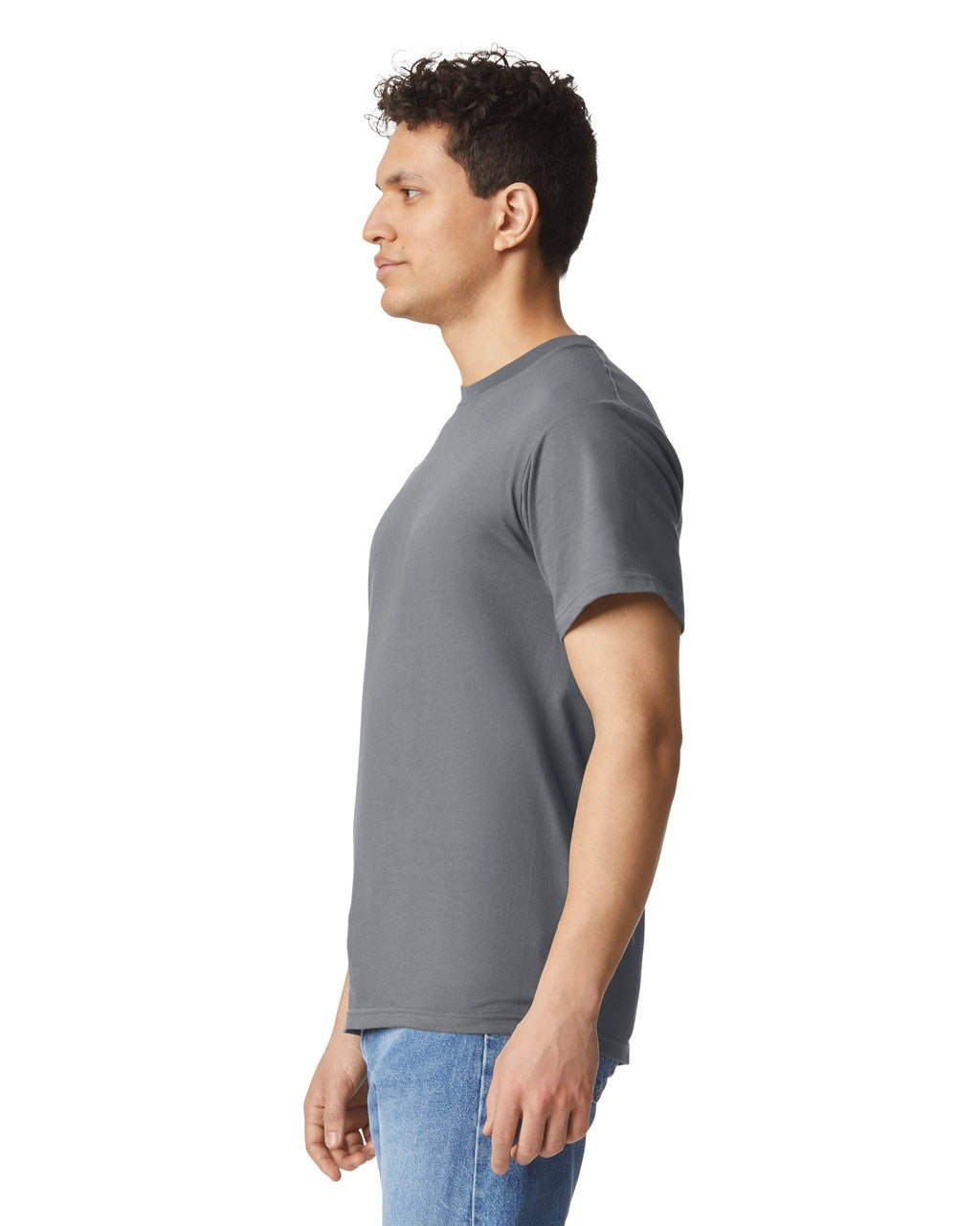 Gildan GH000 Hammer T-Shirt - Graphite Heather - model side