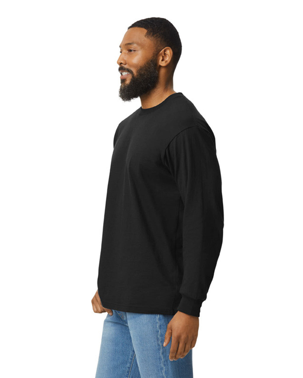Gildan H400 Unisex Hammer Long Sleeve T-Shirt - Black - model side