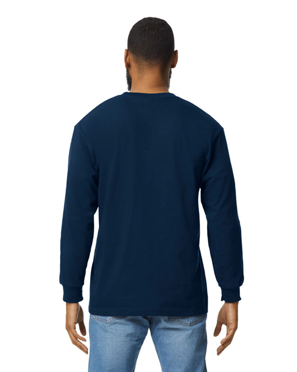 Gildan H400 Unisex Hammer Long Sleeve T-Shirt - Dark Navy - model back