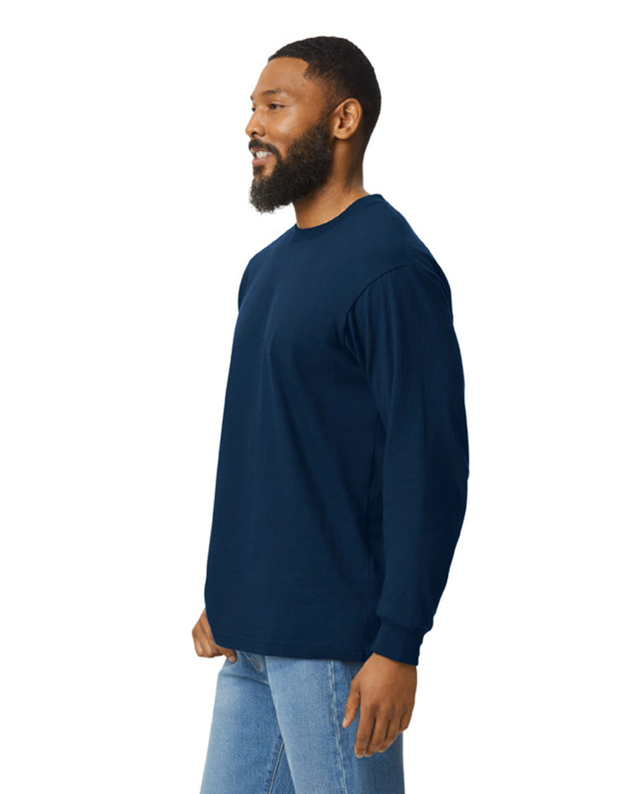 Gildan H400 Unisex Hammer Long Sleeve T-Shirt - Dark Navy - model side