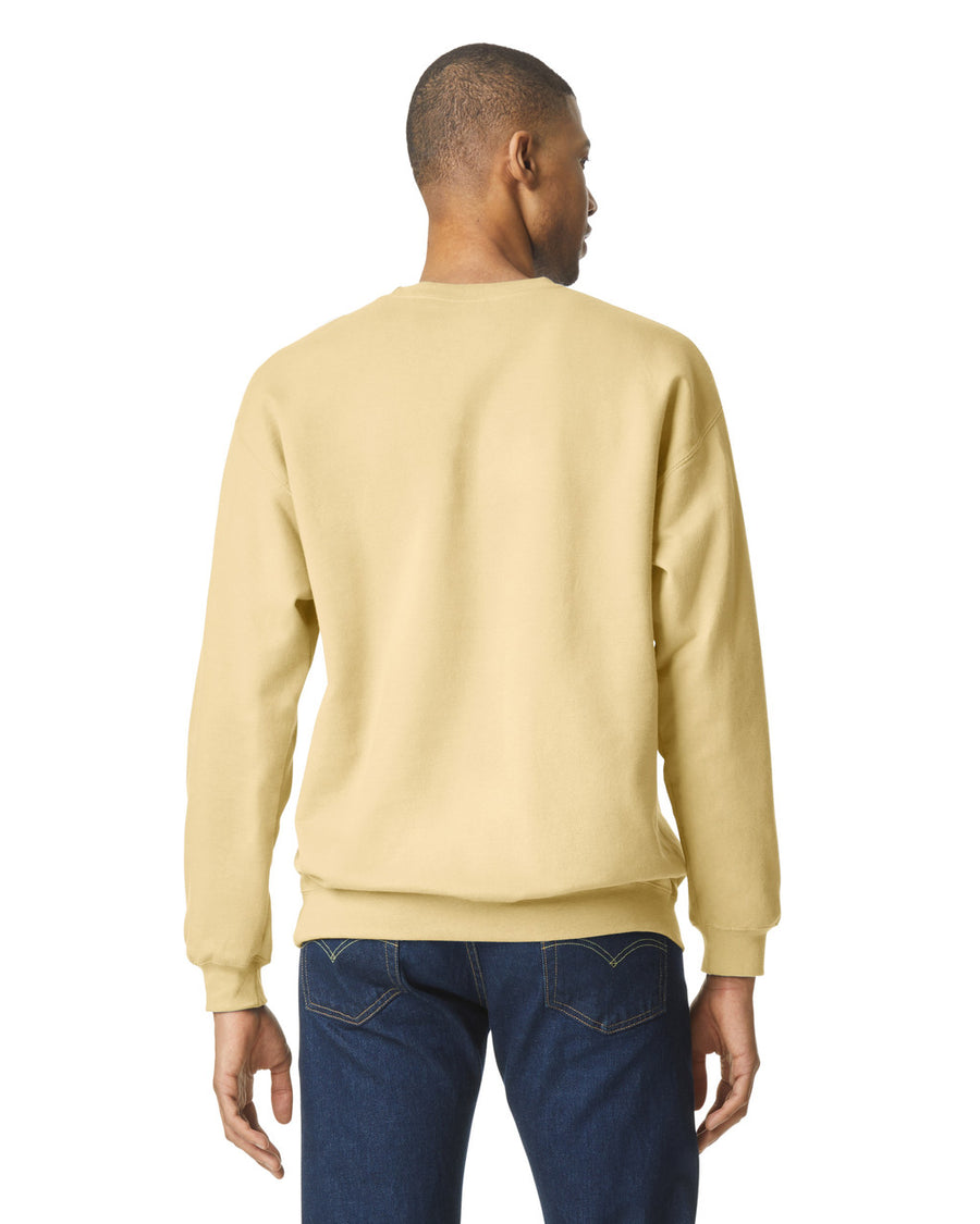 Gildan SF000 Unisex Softstyle Midweight Crewneck Sweatshirt - Yellow Haze - model back