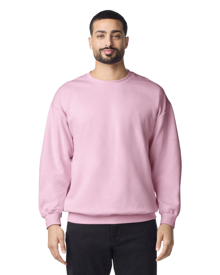 Gildan SF000 Unisex Softstyle Midweight Crewneck Sweatshirt - Light Pink - model front