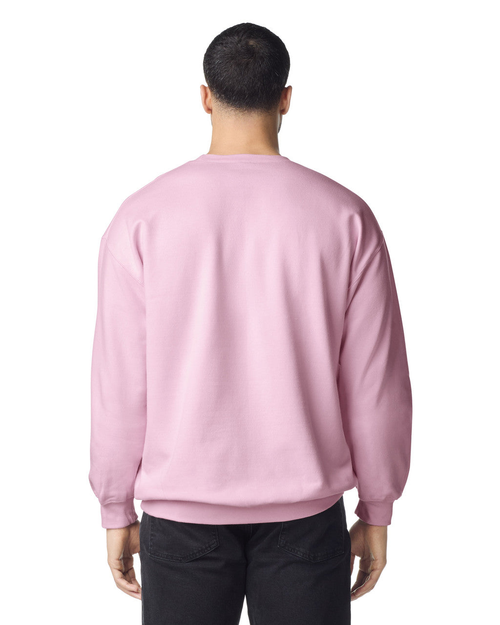 Gildan SF000 Unisex Softstyle Midweight Crewneck Sweatshirt - Light Pink - model back