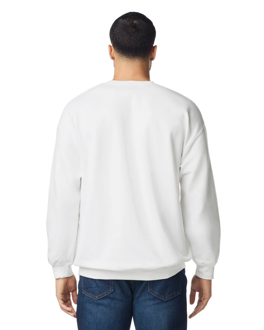 Gildan SF000 Unisex Softstyle Midweight Crewneck Sweatshirt - White - model back