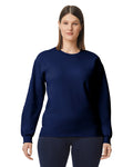 Gildan SF000 Unisex Softstyle Midweight Crewneck Sweatshirt - Navy - model front