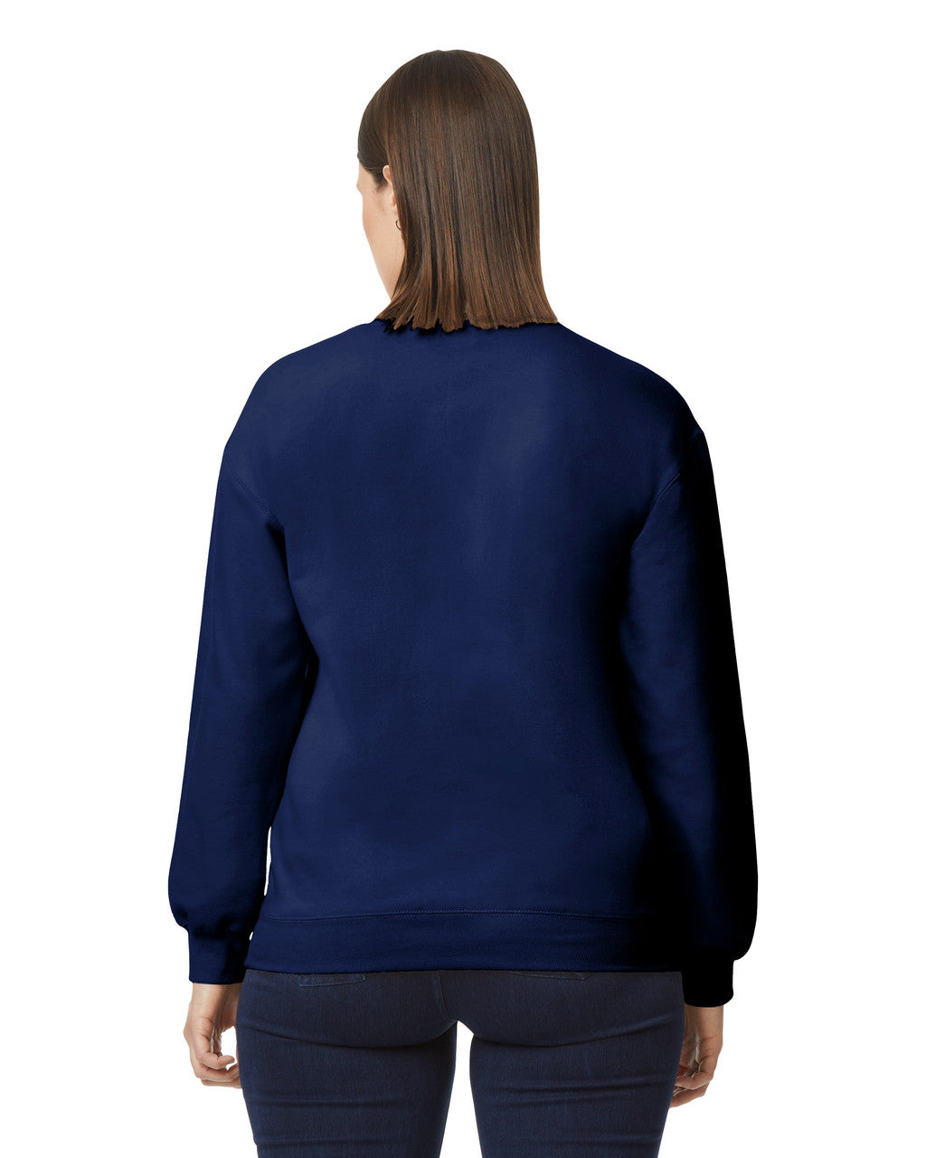 Gildan SF000 Unisex Softstyle Midweight Crewneck Sweatshirt - Navy - model back