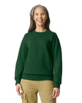 Gildan SF000 Unisex Softstyle Midweight Crewneck Sweatshirt - Forest Green - model front