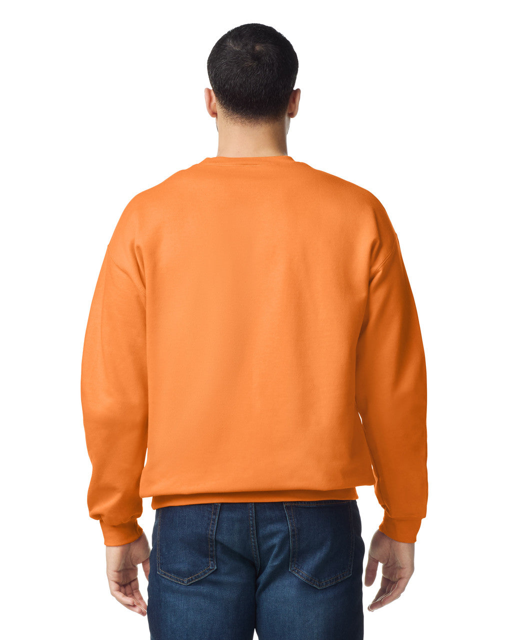 Gildan SF000 Unisex Softstyle Midweight Crewneck Sweatshirt - Tangerine - model back