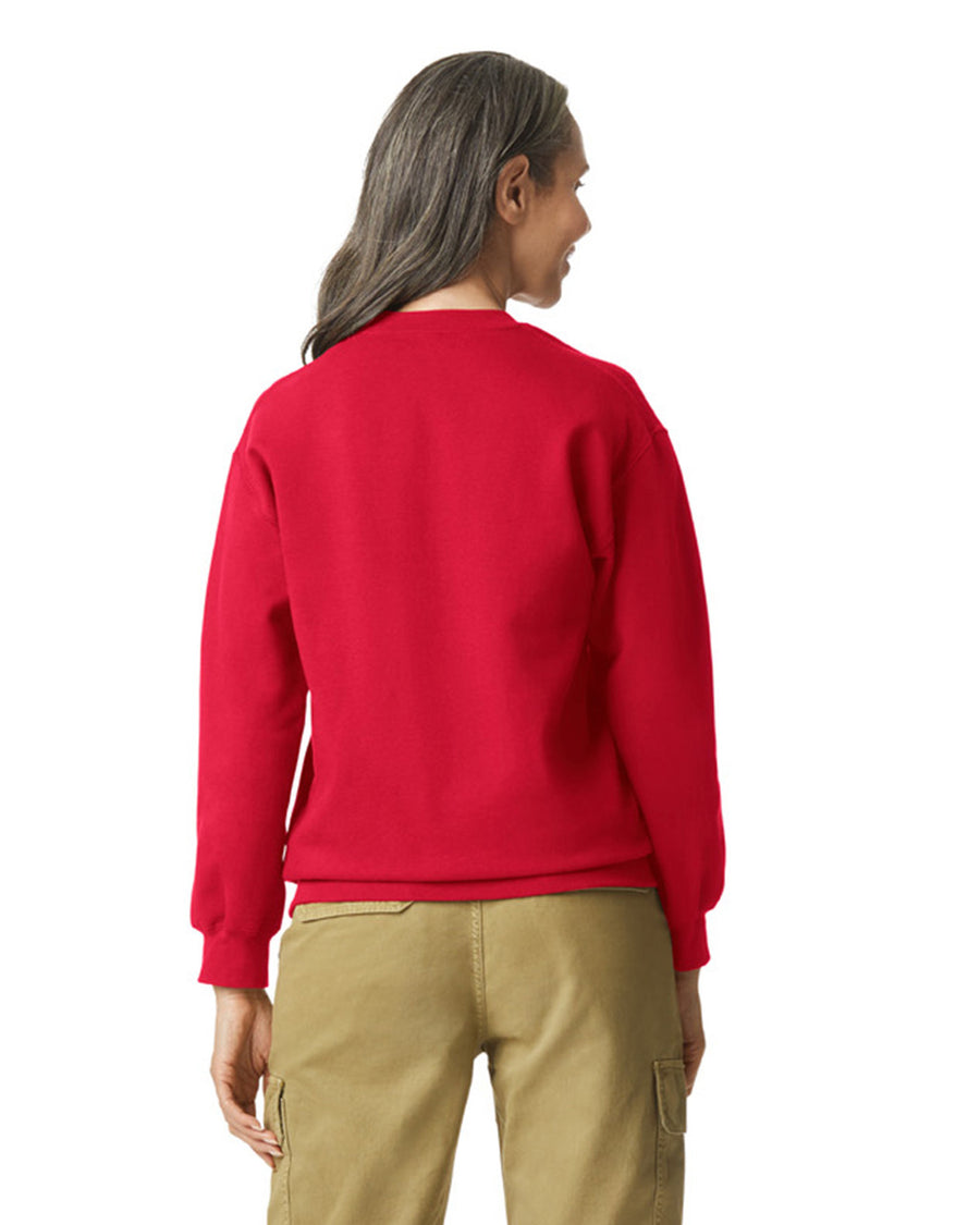 Gildan SF000 Unisex Softstyle Midweight Crewneck Sweatshirt - Red - model back