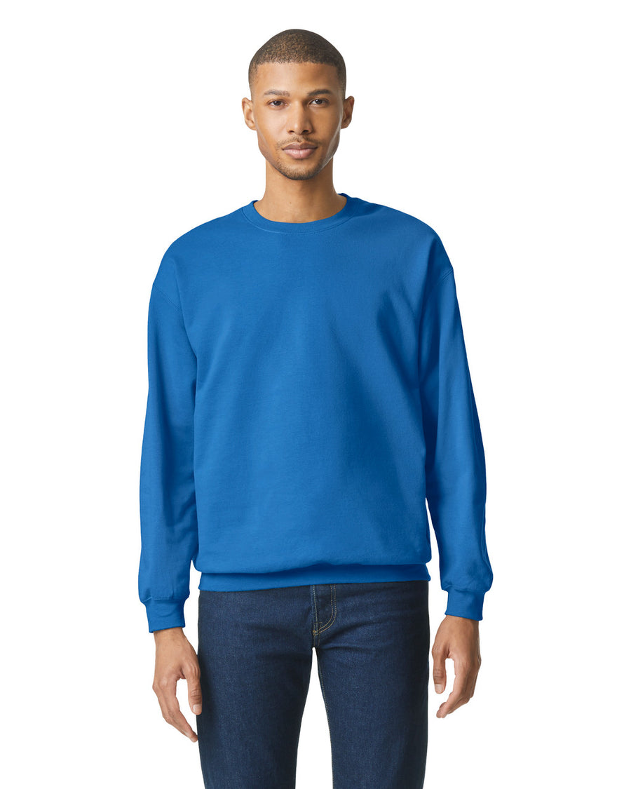 Gildan SF000 Unisex Softstyle Midweight Crewneck Sweatshirt - Royal - model front