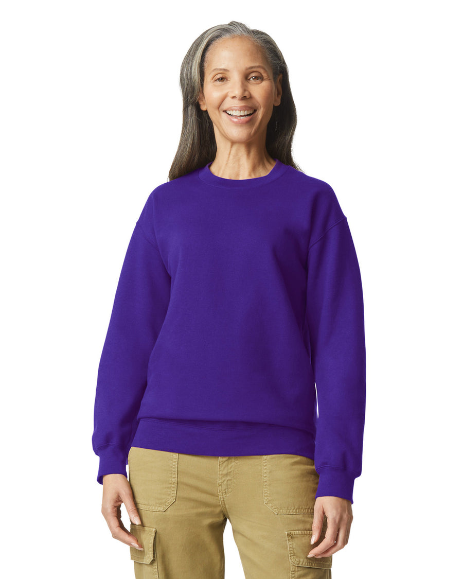 Gildan SF000 Unisex Softstyle Midweight Crewneck Sweatshirt - Purple - model front