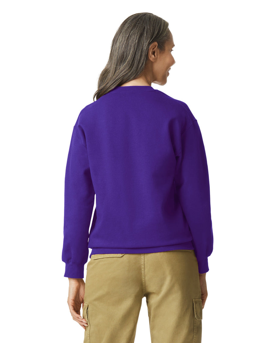 Gildan SF000 Unisex Softstyle Midweight Crewneck Sweatshirt - Purple - model back