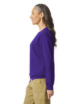 Gildan SF000 Unisex Softstyle Midweight Crewneck Sweatshirt - Purple - model side