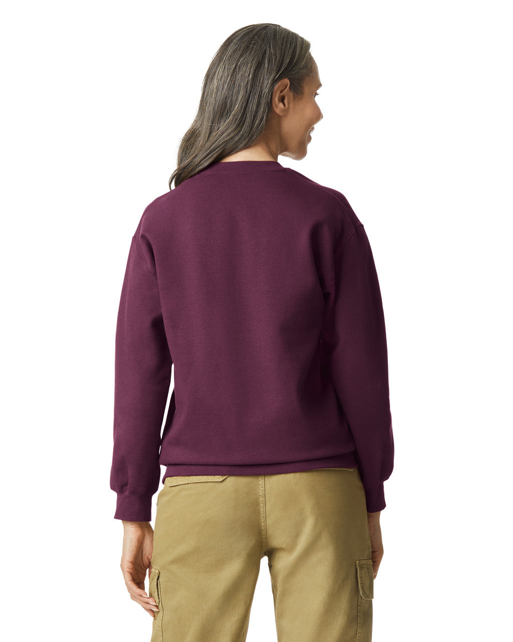 Gildan SF000 Unisex Softstyle Midweight Crewneck Sweatshirt - Maroon - model back