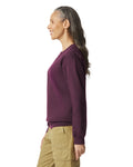 Gildan SF000 Unisex Softstyle Midweight Crewneck Sweatshirt - Maroon - model side