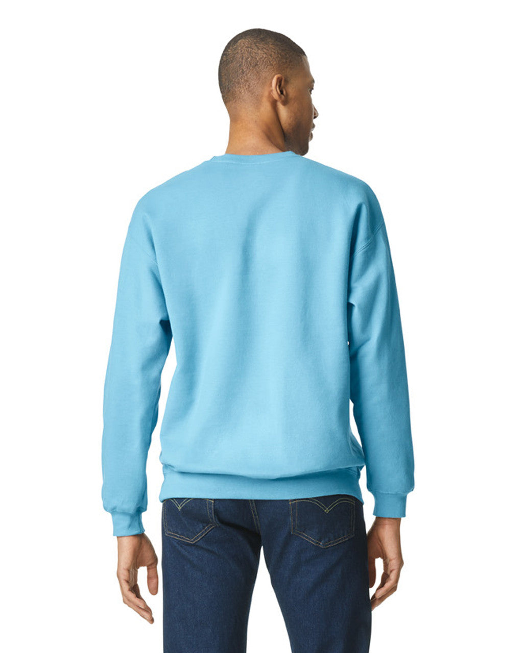 Gildan SF000 Unisex Softstyle Midweight Crewneck Sweatshirt - Sky - model back