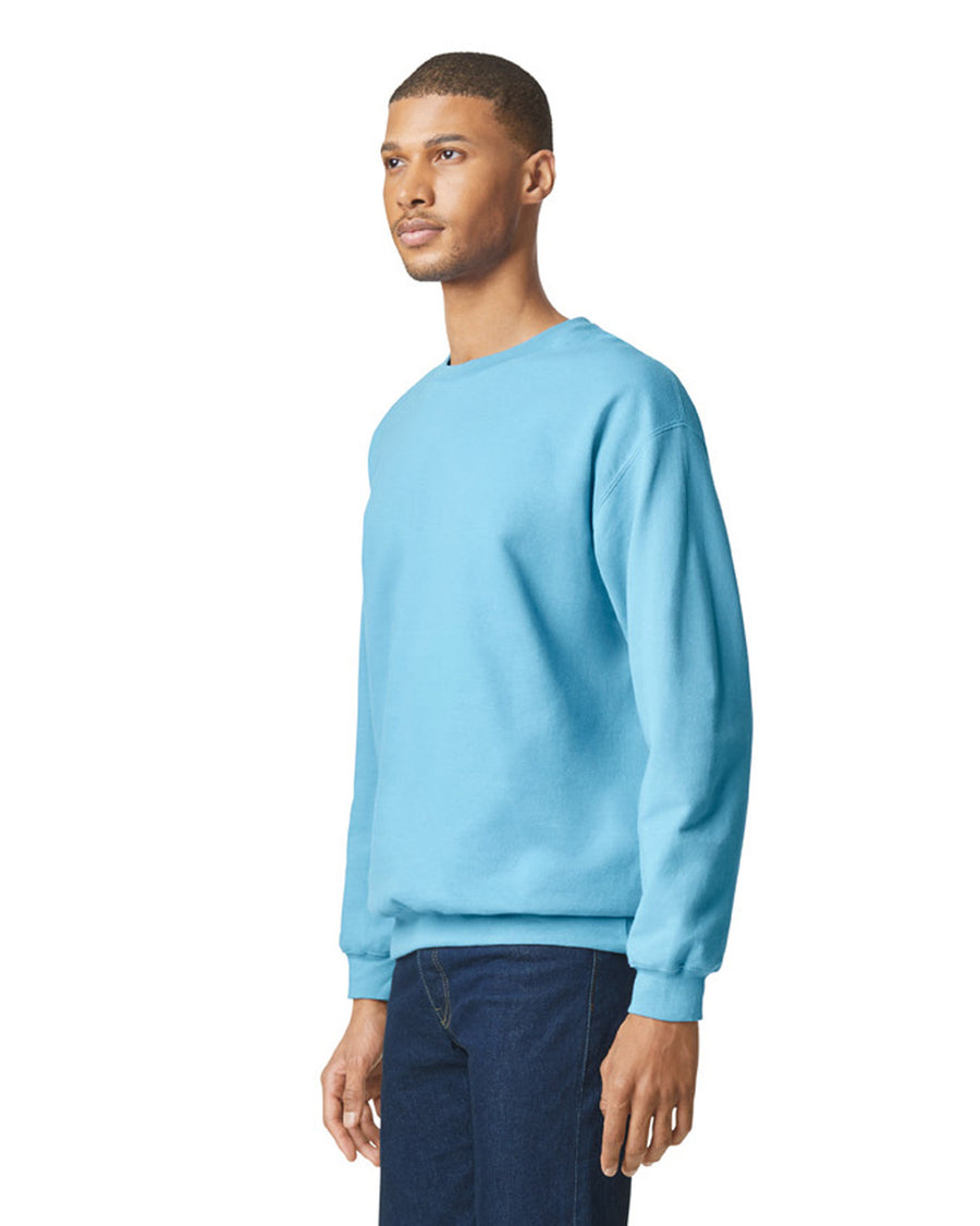 Gildan SF000 Unisex Softstyle Midweight Crewneck Sweatshirt - Sky - model side
