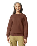 Gildan SF000 Unisex Softstyle Midweight Crewneck Sweatshirt - Cocoa - model front
